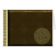 Celtic knot in dark brown with gold accent card
