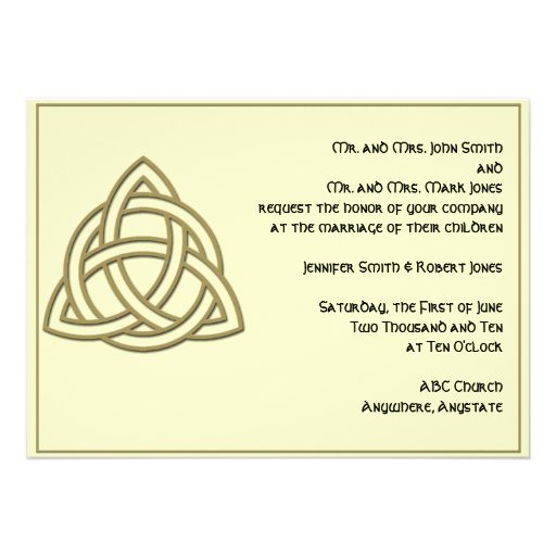 Celtic Knot in Harvest Gold and Mythic Ivory Personalized Invite