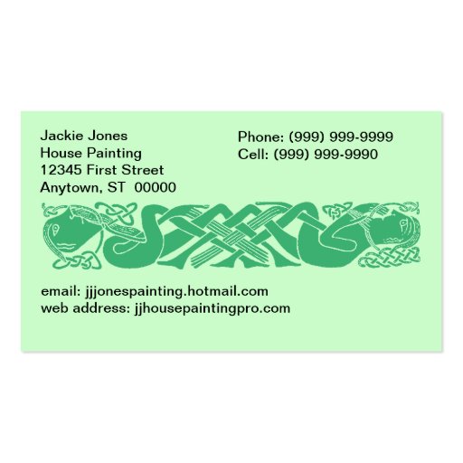 Celtic Knot Knots Gaelic any Business Cards Card (front side)