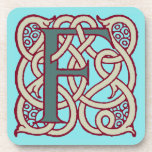 Celtic Knot letter initial monogram F Beverage Coasters