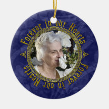 Celtic Knot Navy Blue Memorial Photo Christmas Christmas Tree Ornament
