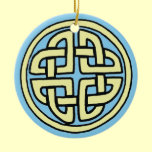 Celtic Knot Ornament in Light Blue and Yellow ornaments