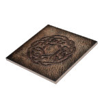 Celtic knot pressed on leather ceramic tiles
