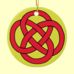 Celtic Knot Quaternary Design, Red and Gold ornaments