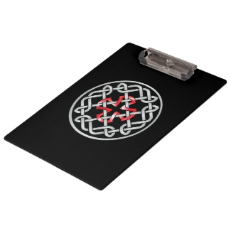 Celtic Knot Red Metallic Clipboard