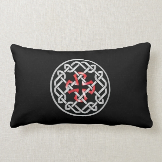 Celtic Knot Red Metallic Lumbar Pillow