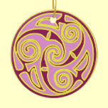 Celtic Knot Triskelion Design on Pink Ornament ornaments