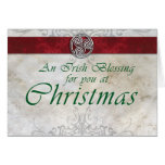 Celtic Knot Triskelion Red & Green Christmas Card