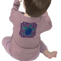 Celtic Knot Turtle (Blue) 2Sided Infant Longslve T Shirts