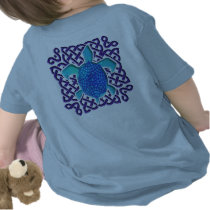 Celtic Knot Turtle (Blue) 2Sided Infant Shirts
