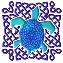 Celtic Knot Turtle (Blue) 2Sided Kids' Drk Shrts