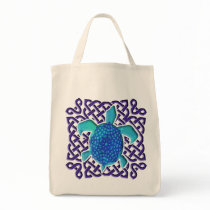 Celtic Knot Turtle (Blue) Bags
