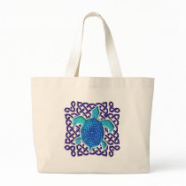 Celtic Knot Turtle (Blue) Bags