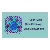 Celtic Knot Turtle (Blue) Business Card Template