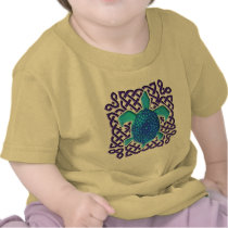 Celtic Knot Turtle (Blue) Infant T-Shirts