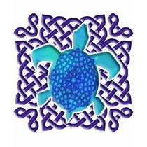 Celtic Knot Turtle (Blue) Kids' Dark Shirts