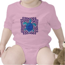 Celtic Knot Turtle (Blue) Onesie Baby Bodysuit