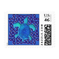 Celtic Knot Turtle (Blue) Stamps