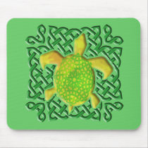 Celtic Knot Turtle (Green) Mousepad