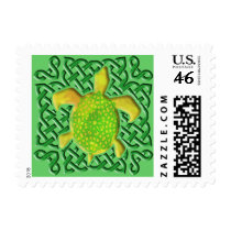 Celtic Knot Turtle (Green) Stamps