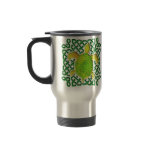 Celtic Knot Turtle (Green) Travel Mugs