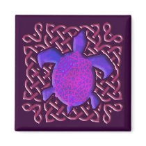 Celtic Knot Turtle (Purple) Magnets