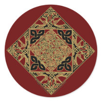 Celtic Knotwork Bird Sticker, Burgundy