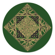 Celtic Knotwork Bird Stickers, Green