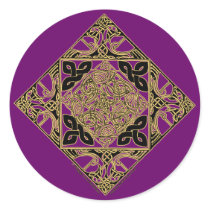 Celtic Knotwork Bird Stickers, Purple