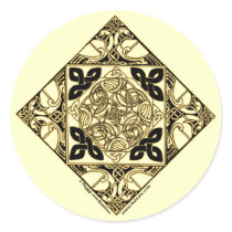 Celtic Knotwork Bird Stickers, White