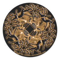 Celtic Knotwork Cat Stickers, Black by Beltain Celtic Knotwork Cat Stickers, Black