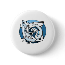 Celtic Knotwork Design - Blue Dog buttons
