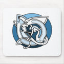Celtic Knotwork Design - Blue Dog mousepads