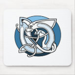 Celtic Knotwork Design - Blue Dog Mouse Pads