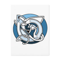 Celtic Knotwork Design - Blue Dog postcards