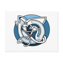 Celtic Knotwork Design - Blue Dog postcards