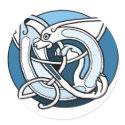 Celtic Knotwork Design - Blue Dog stickers