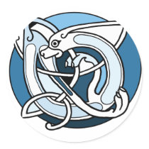 Celtic Knotwork Design - Blue Dog stickers