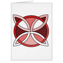 Celtic Knotwork Design - Interlacing Red Greeting Cards
