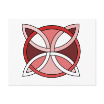 Celtic Knotwork Design - Interlacing Red postcards