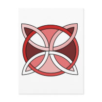 Celtic Knotwork Design - Interlacing Red postcards