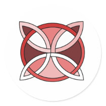 Celtic Knotwork Design - Interlacing Red stickers