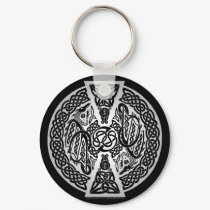 Celtic Knotwork Dragons KeyChain by foxvox Celtic Knotwork Dragons KeyChain