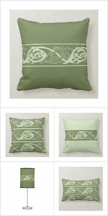 Celtic Knotwork Fish in Shades of Green