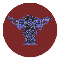 Celtic Knotwork Hound Stickers, Burgundy