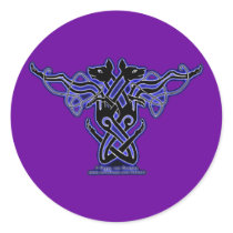 Celtic Knotwork Hound Stickers, Purple