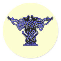 Celtic Knotwork Hound Stickers, White