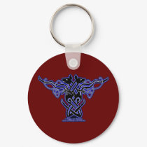Celtic Knotwork Hounds Keychain, Burgundy