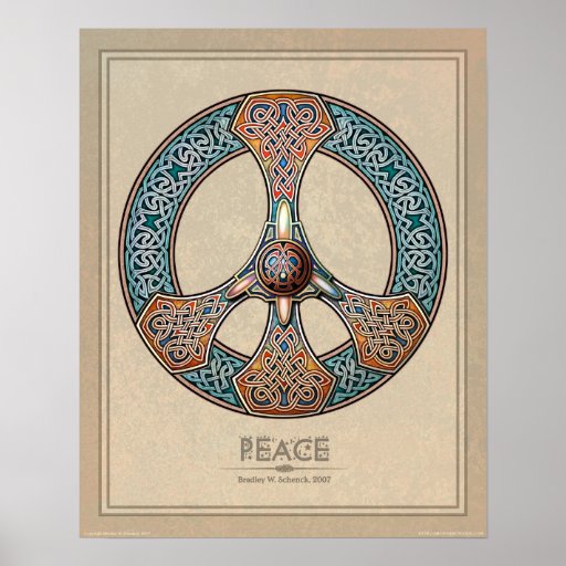 Celtic Knotwork Peace Sign poster (16x20")