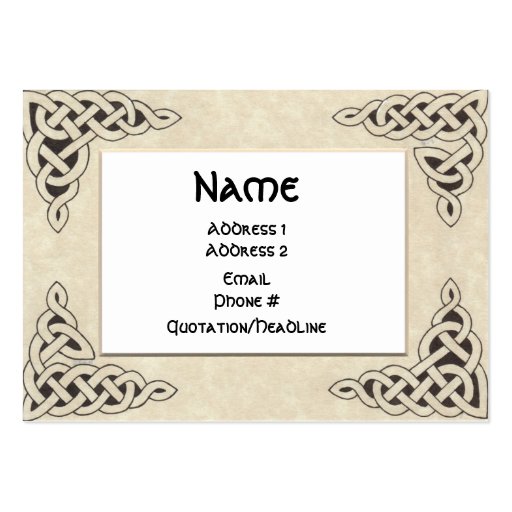 Celtic Lace chubby business card (front side)